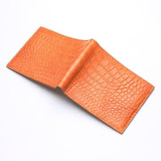 light brown stomach crocodile wallet